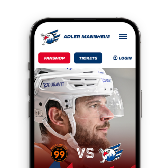 Adler Mannheim App auf dem Smartphone